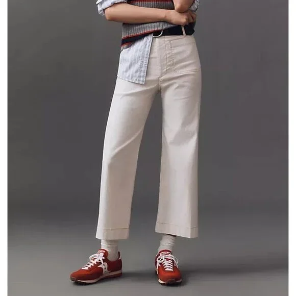 The Colette Cropped Wide-Leg Pants by Maeve: Contrast-Stitch 26W PLUS SIZE - Picture 2 of 2